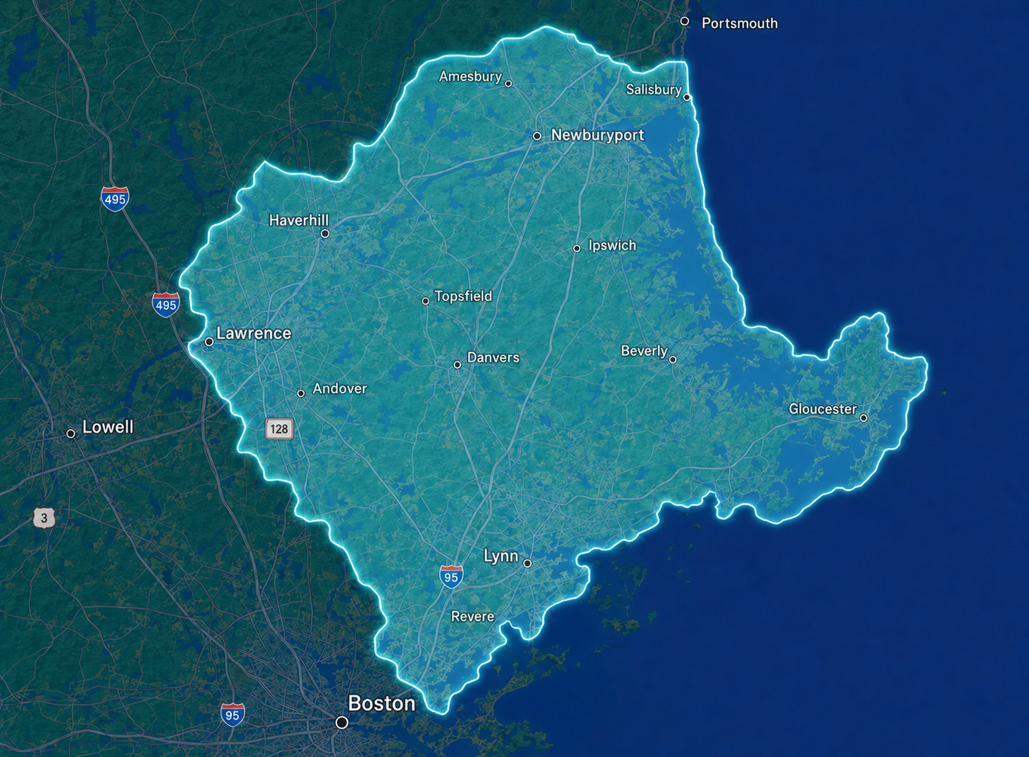 North Shore service area map